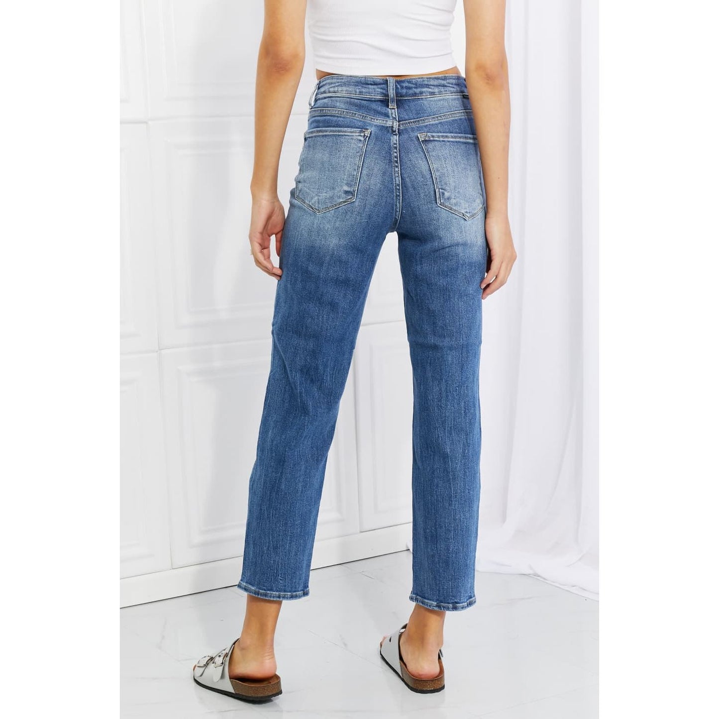 RISEN Full Size Emily High Rise Relaxed Jeans