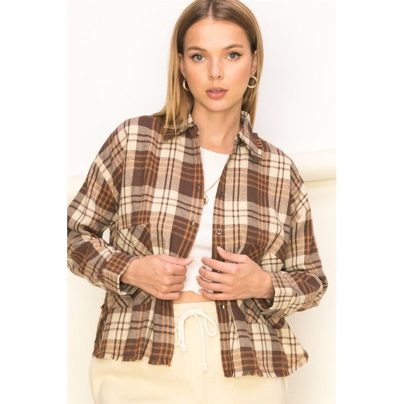 Wonder Away Plaid Button Down Shirt