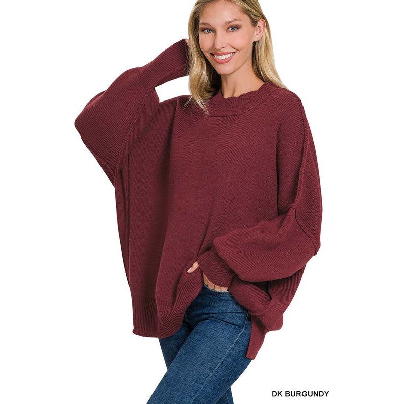 Side Slit Oversized Sweater