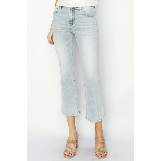 RISEN Full Size Mid Rise Cropped Flare Jeans