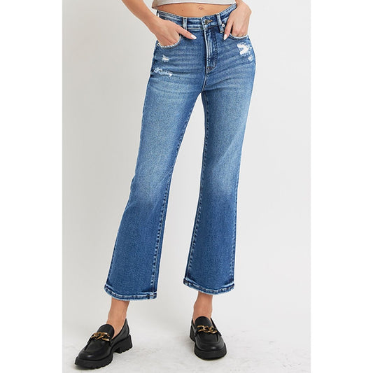 RISEN Full Size Tummy Control High Rise Crop Bootcut Jeans