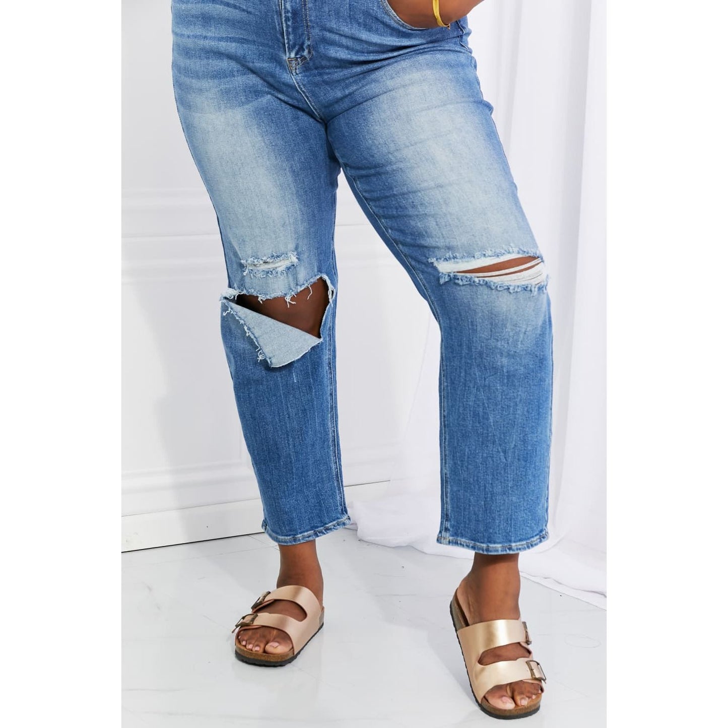 RISEN Full Size Emily High Rise Relaxed Jeans