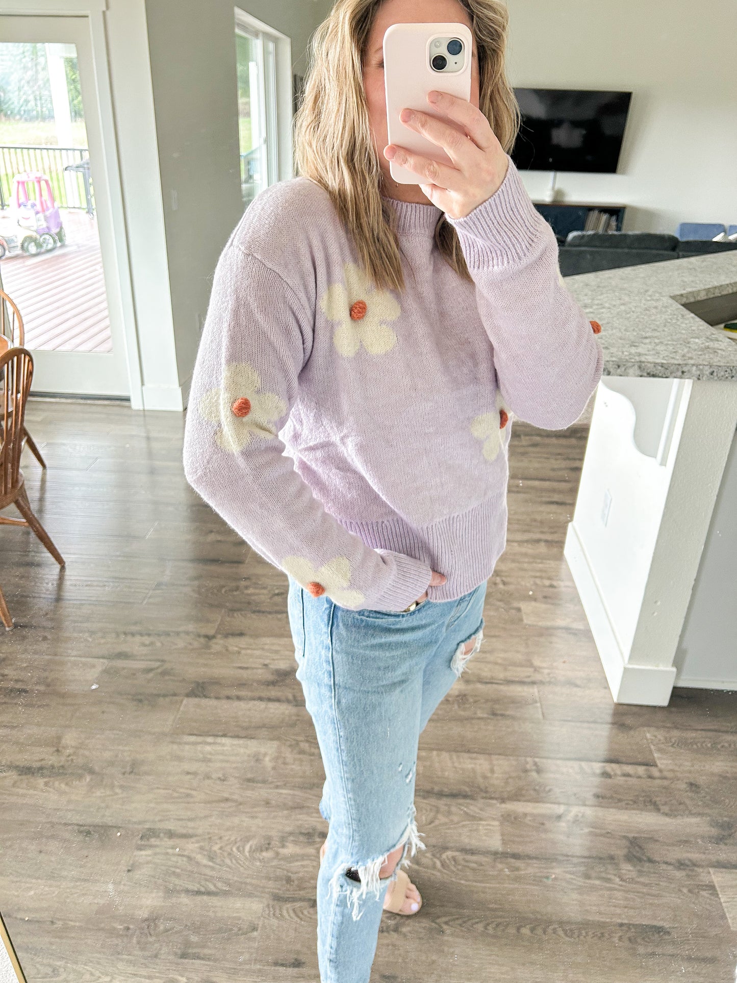 Lilac Daisy Sweater
