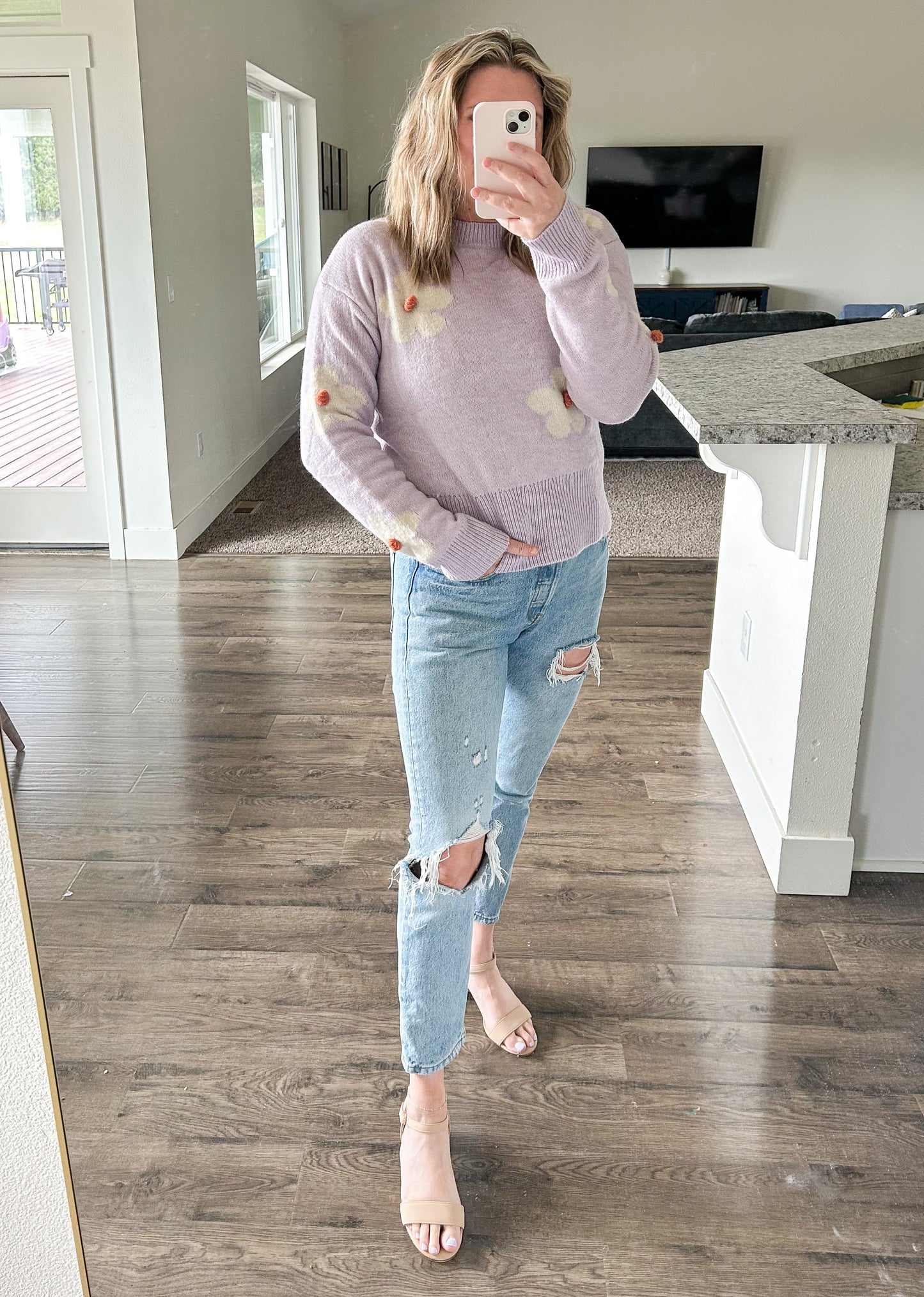 Lilac Daisy Sweater