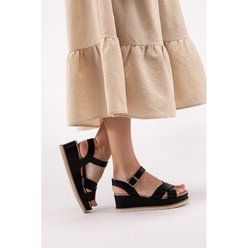 Clever-S Cross Strap Wedge Sandals