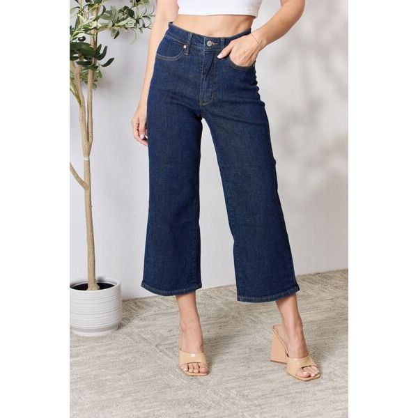 Judy Blue Full Size High Waist Cropped Wide Leg Jeans