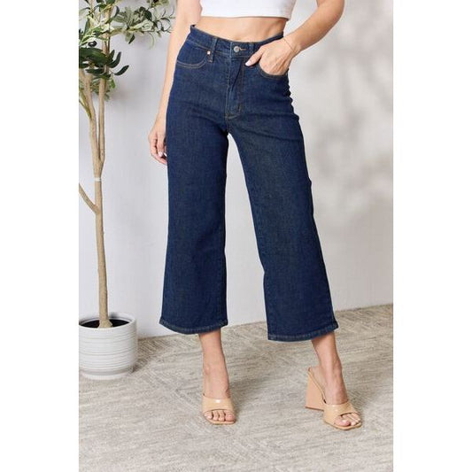 Judy Blue Full Size High Waist Cropped Wide Leg Jeans