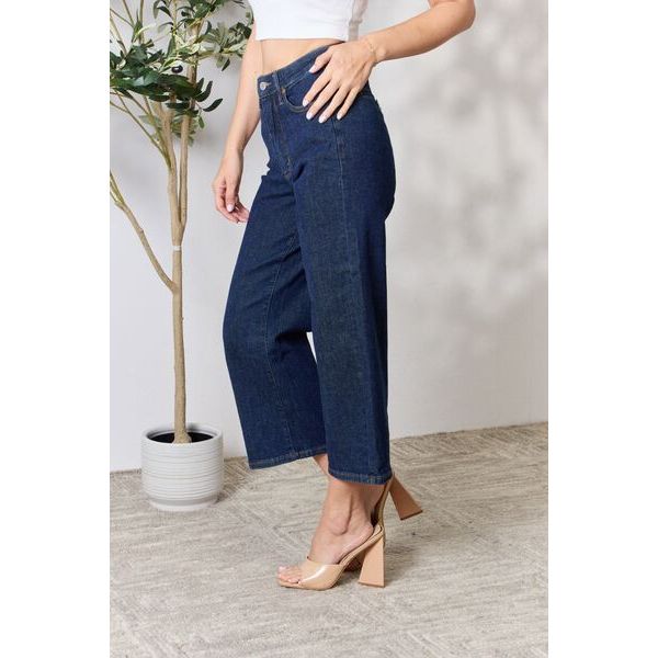 Judy Blue Full Size High Waist Cropped Wide Leg Jeans