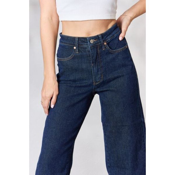 Judy Blue Full Size High Waist Cropped Wide Leg Jeans