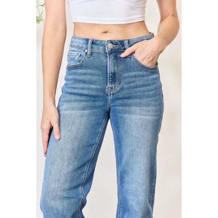 RISEN Full Size High Waist Straight Jeans