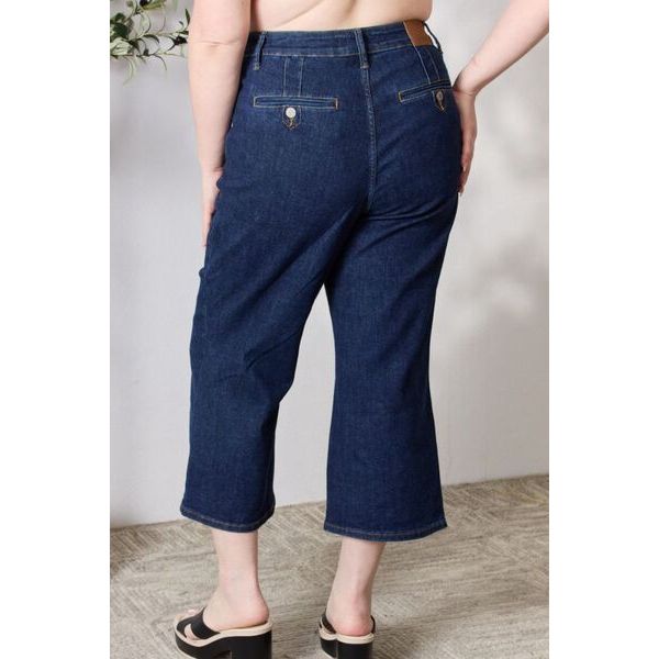 Judy Blue Full Size High Waist Cropped Wide Leg Jeans