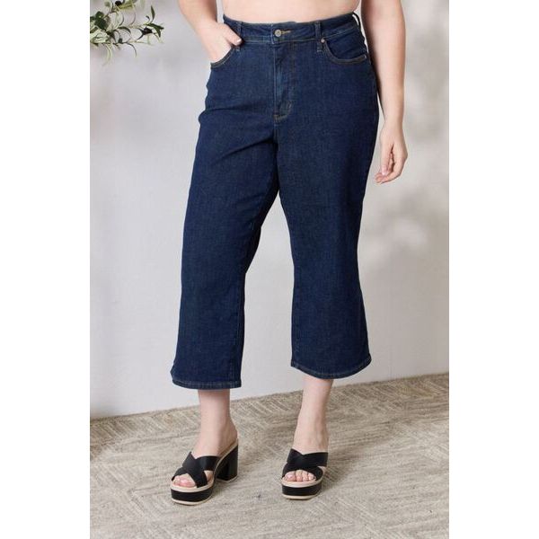 Judy Blue Full Size High Waist Cropped Wide Leg Jeans