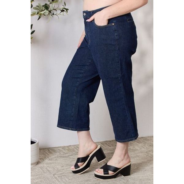 Judy Blue Full Size High Waist Cropped Wide Leg Jeans