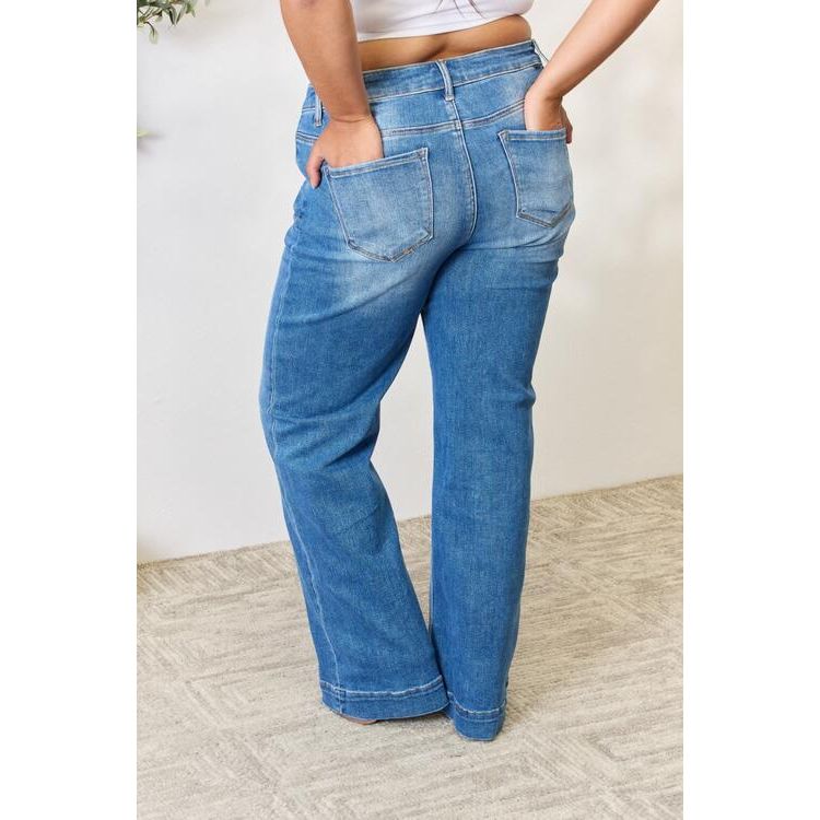 RISEN Full Size High Waist Straight Jeans