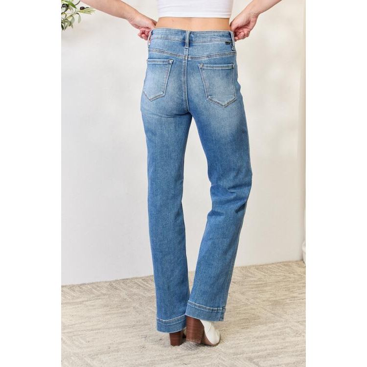 RISEN Full Size High Waist Straight Jeans